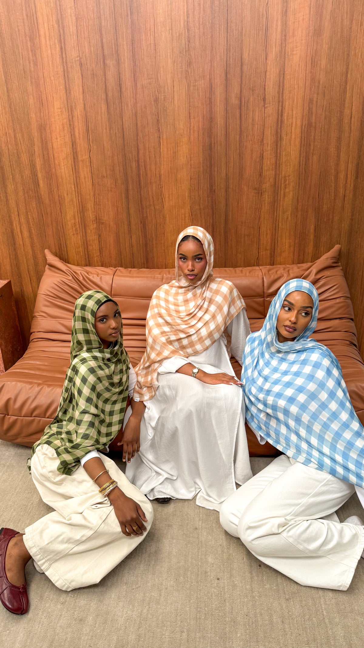 Checkered Hijab- MATCHA