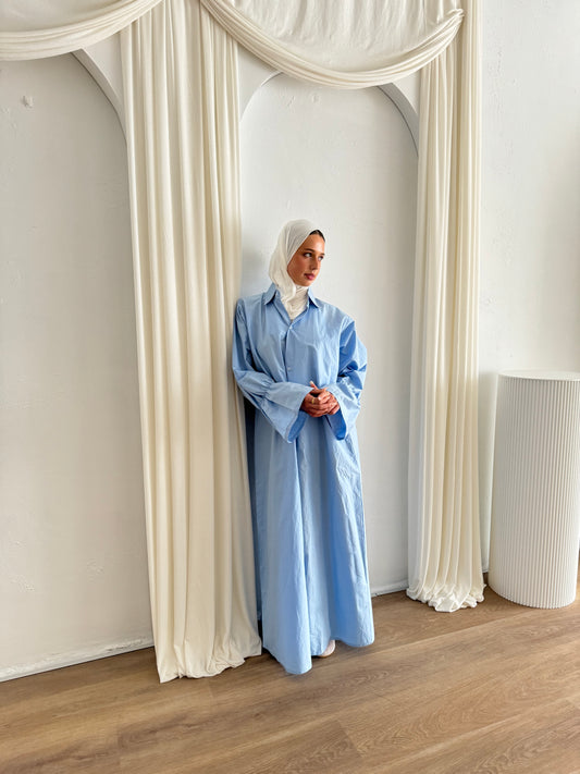 Maxi Blue Shirt Dress