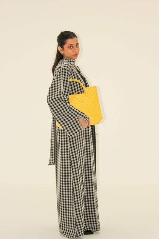 Classic Checkered Printed Abaya