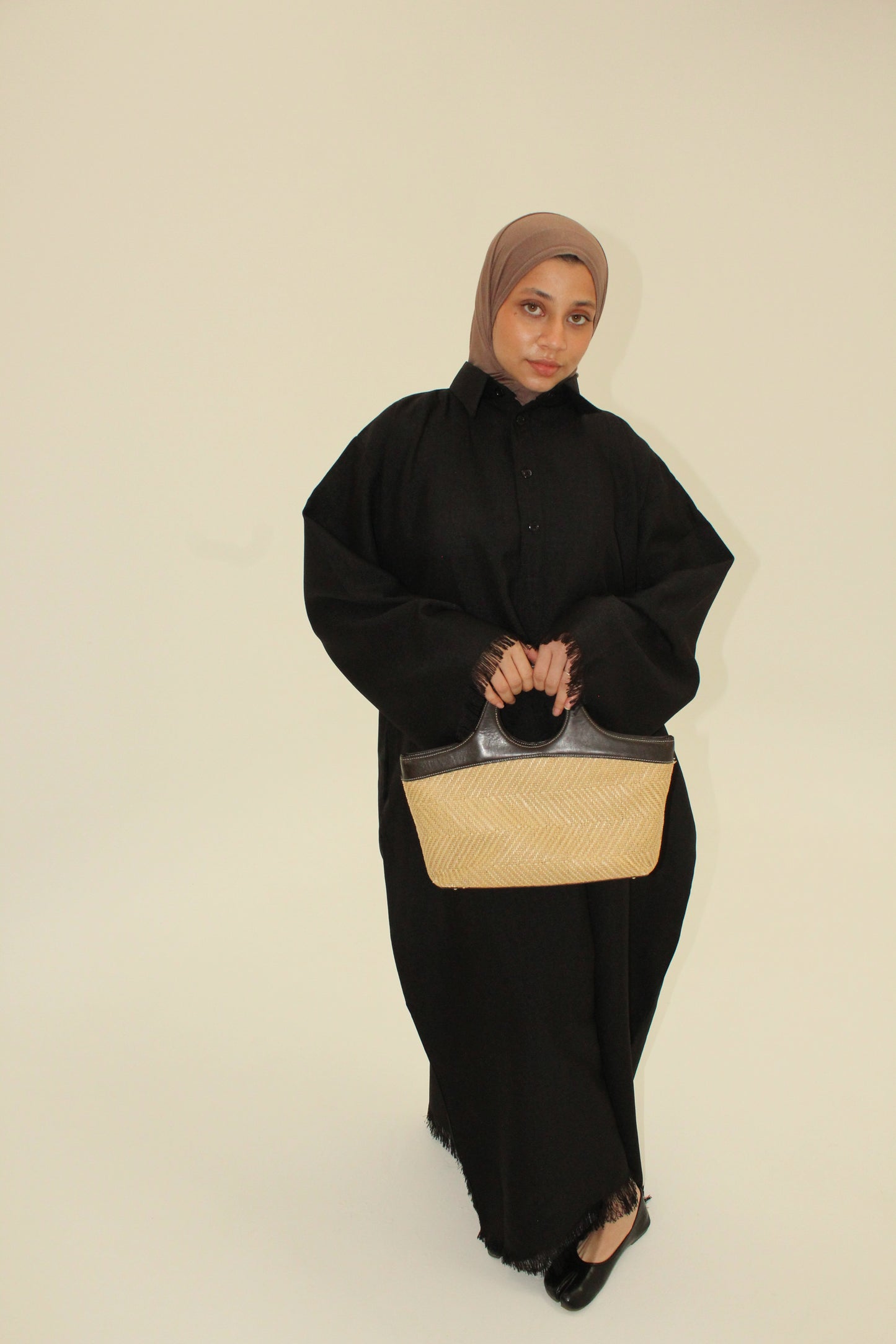 Zara Fringed Abaya- (COLLAR)